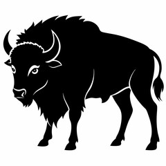 Minimalist Bison Silhouette