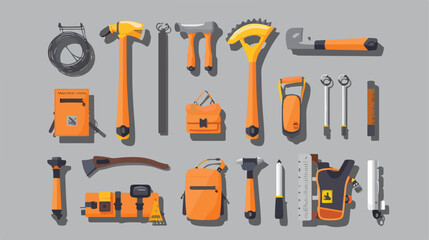 Professional Tools Design Vector Illustration on Gray Background for Graphic Design Projects