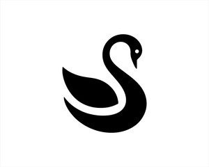 Fototapeta premium Swan Silhouette Logo Vector for Branding and Design