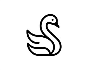 Elegant Minimalist Swan Logo Vector