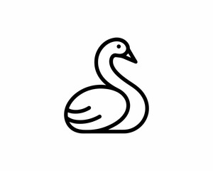 Elegant Minimalist Swan Logo Vector