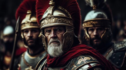 Obraz premium Roman Centurion: A Powerful Portrait of a Roman Soldier