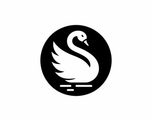 Swan Silhouette Logo Vector for Branding and Design