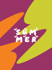 Creative concept of bright and attractive summer card set. Modern abstract art design with wavy shapes and lines. Template for celebration, advertisement, banner, cover, label, poster, sale, etc.