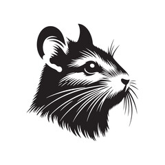 Degu Silhouette - Degu Vector - Illustration of Degu. - Minimalist Degu Design.