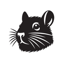 Degu Silhouette - Degu Vector - Illustration of Degu. - Minimalist Degu Design.