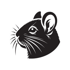 Degu Silhouette - Degu Vector - Illustration of Degu. - Minimalist Degu Design.