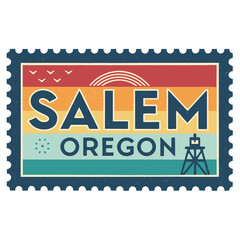 Salem Oregon Postage Stamp Vector