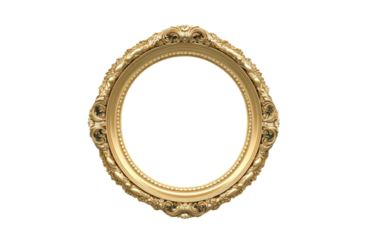 Elegant gold ornate circular frame perfect for showcasing cherished memories artwork or portraits