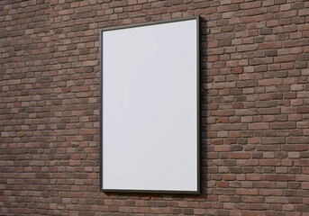Blank Vertical Poster, Sign Mockup Set on Exterior Brick Walls