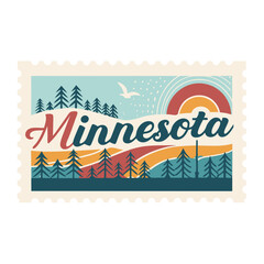 Minnesota Postage Stamp Vector