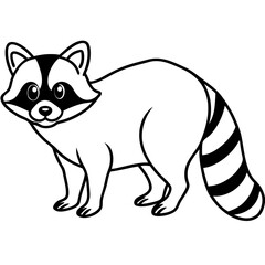 Minimalist Raccoon Vector Art