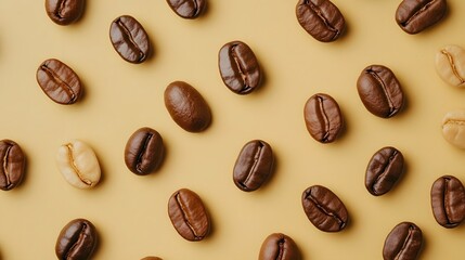 Visually Appealing Geometric Arrangement of Roasted Coffee Beans