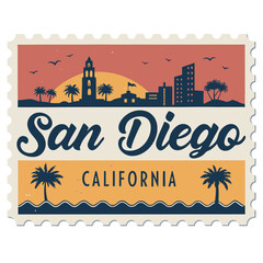 San Diego California Postage STamp