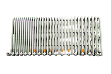 Chrome fence aluminum barrier on casters. Folding retractable fence on casters. Sliding gates on rollers. Pedestrian barrier. Barricade Gate.  Isolated on cut out PNG or transparent background.