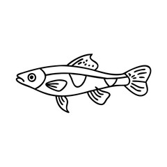 endler s livebearer fish icon, endler s livebearer fish line art - simple line art of endler s livebearer fish, perfect for endler s livebearer fish logos and icons