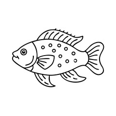 Obraz premium firemouth cichlid fish icon, firemouth cichlid fish line art - simple line art of firemouth cichlid fish, perfect for firemouth cichlid fish logos and icons