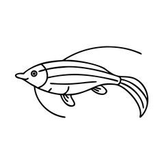 glass catfish icon, glass catfish line art - simple line art of glass catfish, perfect for glass catfish logos and icons