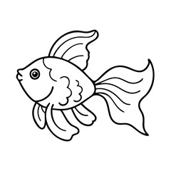 goldfish icon, goldfish line art - simple line art of goldfish, perfect for goldfish logos and icons