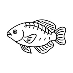 gourami fish icon, gourami fish line art - simple line art of gourami fish, perfect for gourami fish logos and icons