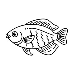 gourami fish icon, gourami fish line art - simple line art of gourami fish, perfect for gourami fish logos and icons