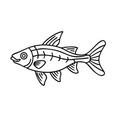 harlequin rasbora fish icon, harlequin rasbora fish line art - simple line art of harlequin rasbora fish, perfect for harlequin rasbora fish logos and icons