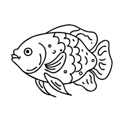 oscar fish icon, oscar fish line art - simple line art of oscar fish, perfect for oscar fish logos and icons