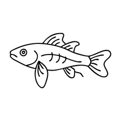 otocinclus fish icon, otocinclus fish line art - simple line art of otocinclus fish, perfect for otocinclus fish logos and icons