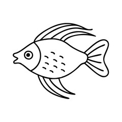 platy fish icon, platy fish line art - simple line art of platy fish, perfect for platy fish logos and icons