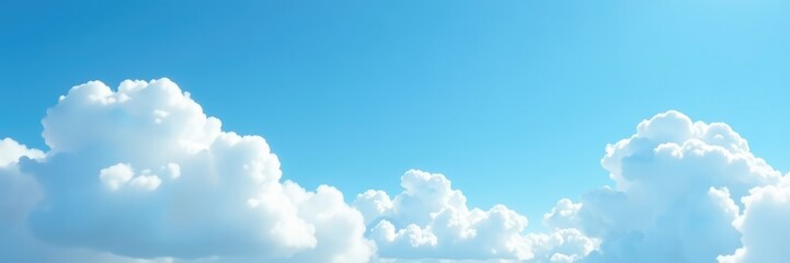 Fototapeta premium Clouds drifting lazily across a clear blue sky, wispy, ephemeral, blue