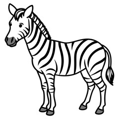 Minimalist Zebra Line Art Vector