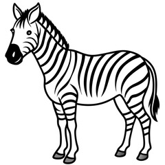 Minimalist Zebra Line Art Vector