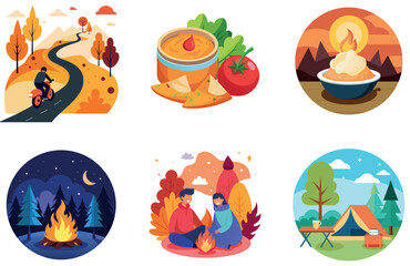 Camping Fun. A Bundle of Rustic and Competitive Collection Stickers