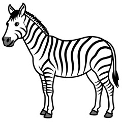 Minimalist Zebra Line Art Vector
