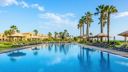 Fototapeta premium Luxurious beach resort with swimming pool