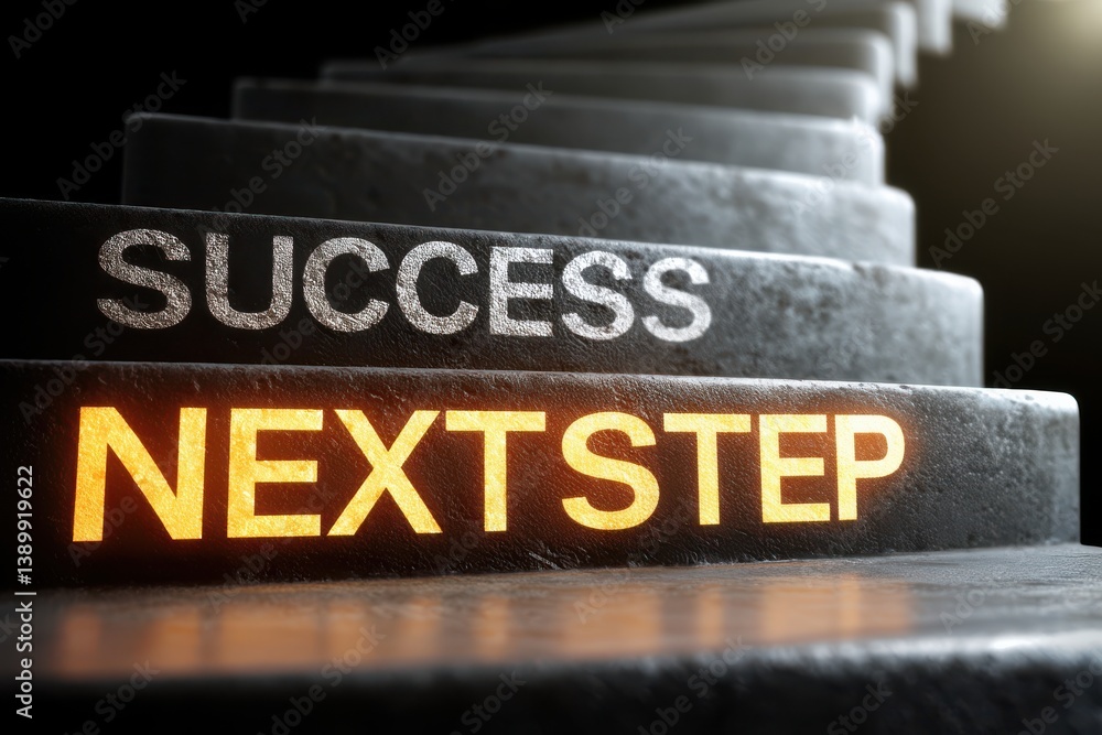 Poster a close-up of stairs with the words 