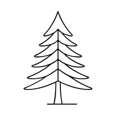 fir tree icon, fir tree line art - simple line art of fir tree, perfect for fir tree logos and icons