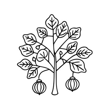 recommend clip art: fig tree icon, fig tree line art - simple line art of fig tree, perfect for fig tree logos and icons