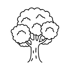 mahogany tree icon, mahogany tree line art - simple line art of mahogany tree, perfect for mahogany tree logos and icons