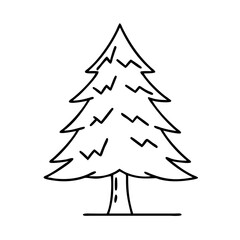 pine tree icon, pine tree line art - simple line art of pine tree, perfect for pine tree logos and icons