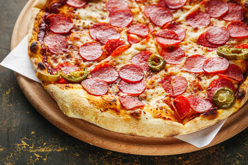 Hot and Spicy Pepperoni Pizza Italian Cheese Explosion