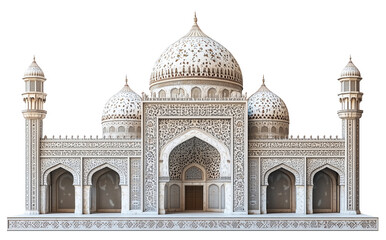 Obraz premium beautifully intricate traditional Middle Eastern mosque with ornate domes and arches, showcasing detailed geometric patterns and elegant architecture