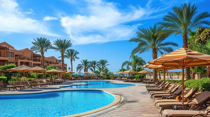 Luxurious beach resort with swimming pool