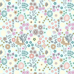 colourfull floral seamless pattern design ready to print