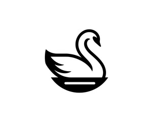 Naklejka premium swan vector icon