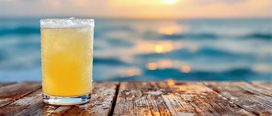 National Daiquiri Day: A frosty Daiquiri cocktail set against a serene ocean sunset.