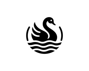 Fototapeta premium Abstract Swan Silhouette Icon 