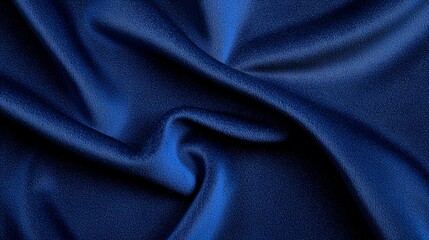 Obraz premium A close-up of luxurious, shimmering dark blue fabric, showcasing its smooth texture and intricate folds.