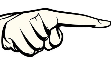 Fototapeta premium Isolated Hand Pointing Right Illustration with White Color and Black Background