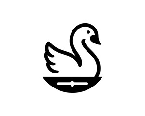 swan on a white background